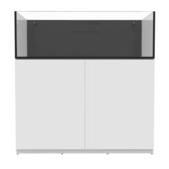 76 Gallon Shallow External Overflow Rimless Aquarium with White Stand - Fiji Cube